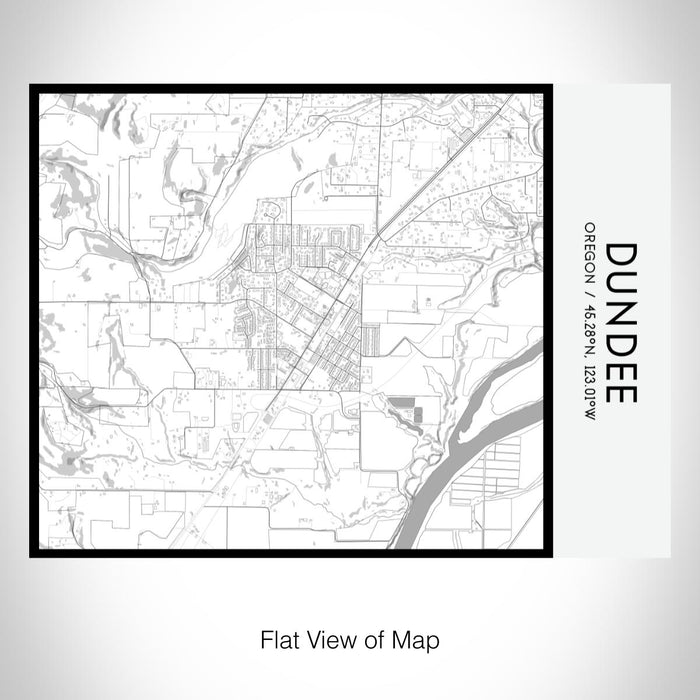 Rendered View of Dundee Oregon Map on 20oz Stainless Steel Insulated Bottle with Bamboo Top with printed classic style map