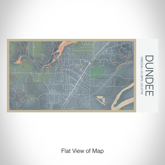 Rendered View of Dundee Oregon Map on 17oz Stainless Steel Insulated Bottle with printed afternoon style map