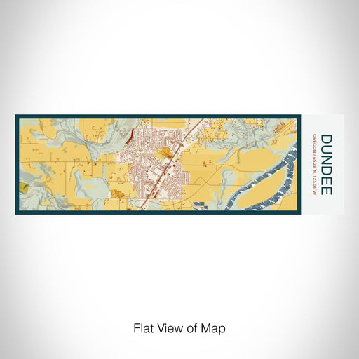 Rendered View of Dundee Oregon Map on 10oz Stainless Steel Insulated Cup in Woodblock with Sliding Lid