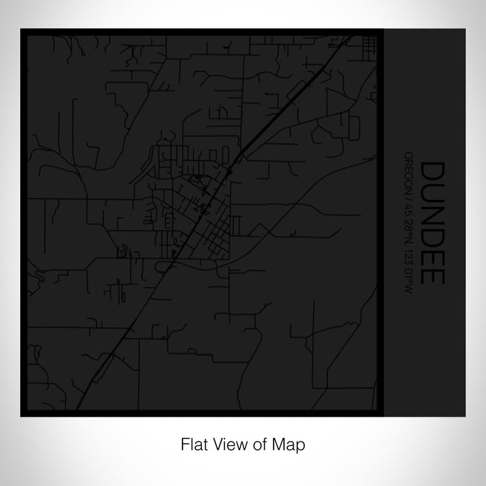 Rendered View of Dundee Oregon Map on 17oz Stainless Steel Insulated Tumbler in Matte Black with Tactile Lines