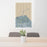 24x36 Dungeness Bay Washington Map Print Portrait Orientation in Afternoon Style Behind 2 Chairs Table and Potted Plant