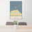 24x36 Dungeness Bay Washington Map Print Portrait Orientation in Woodblock Style Behind 2 Chairs Table and Potted Plant