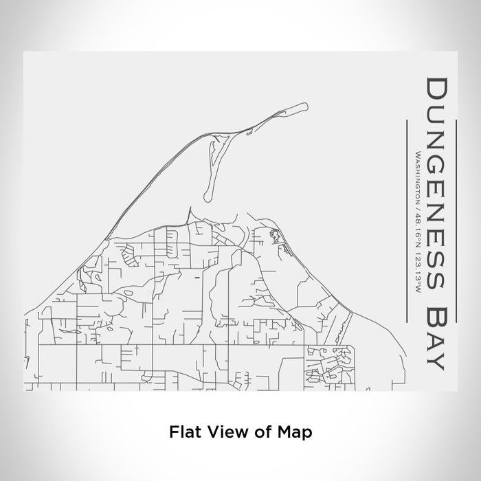 Rendered View of Dungeness Bay Washington Map Engraving on 20oz Stainless Steel Insulated Bottle with Bamboo Top in White