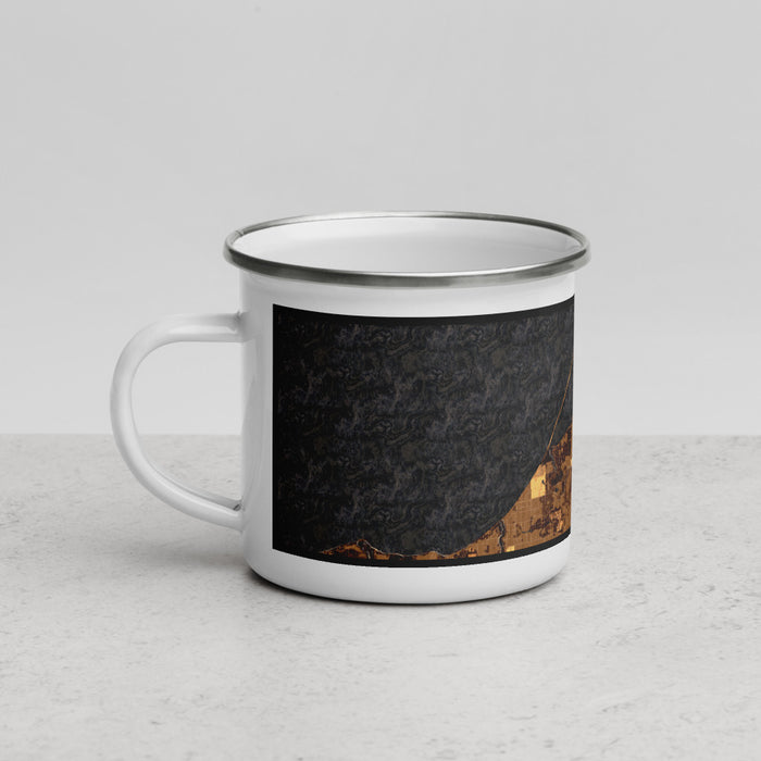 Left View Custom Dungeness Bay Washington Map Enamel Mug in Ember