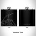 Rendered View of Dungeness Bay Washington Map Engraving on 6oz Stainless Steel Flask in Black