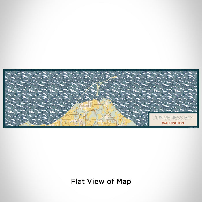 Flat View of Map Custom Dungeness Bay Washington Map Enamel Mug in Woodblock
