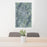 24x36 Dunn North Carolina Map Print Portrait Orientation in Afternoon Style Behind 2 Chairs Table and Potted Plant