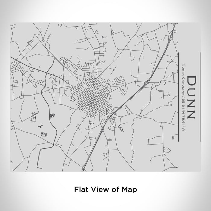 Rendered View of Dunn North Carolina Map Engraving on 20oz Stainless Steel Insulated Bottle with Bamboo Top