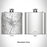 Rendered View of Dunn North Carolina Map Engraving on 6oz Stainless Steel Flask