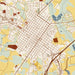 Dunn North Carolina Map Print in Woodblock Style Zoomed In Close Up Showing Details