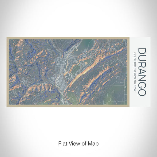 Rendered View of Durango Colorado Map on 17oz Stainless Steel Insulated Bottle with printed afternoon style map