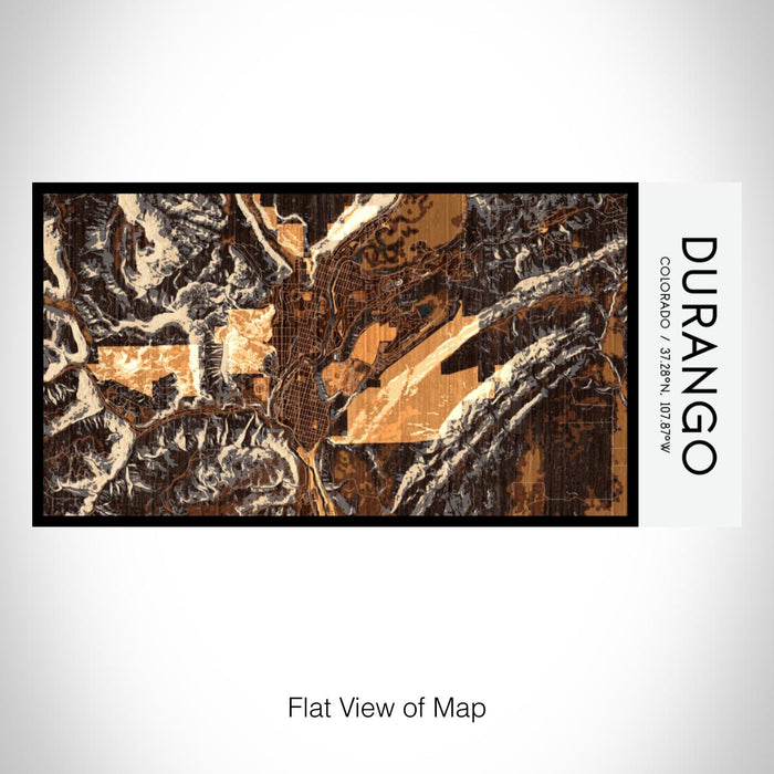 Rendered View of Durango Colorado Map on 17oz Stainless Steel Insulated Bottle with printed ember style map