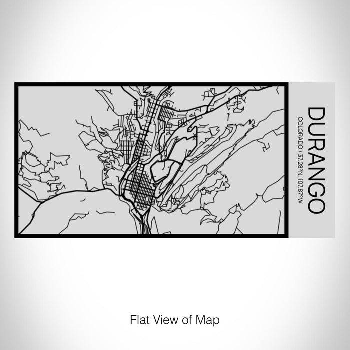 Rendered View of Durango Colorado Map on 17oz Stainless Steel Insulated Cola Bottle in Stainless