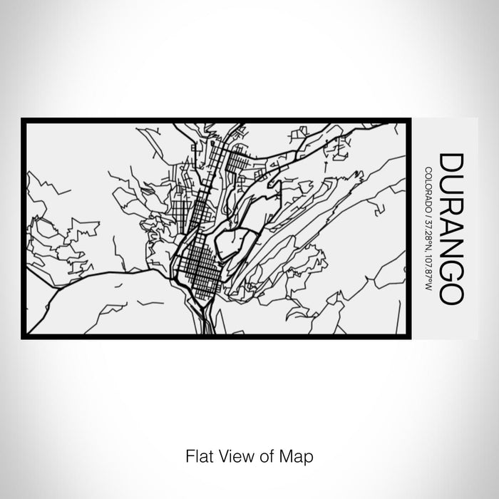 Rendered View of Durango Colorado Map on 17oz Stainless Steel Insulated Cola Bottle in Stainless in Matte White