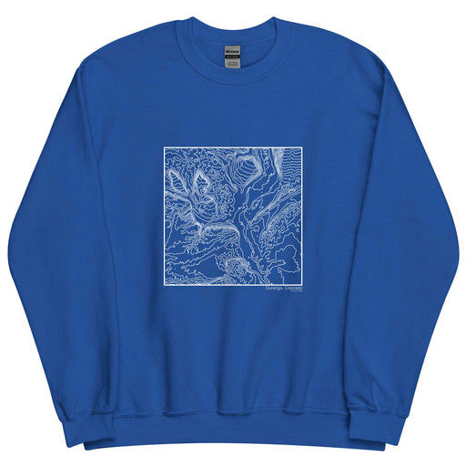 Durango Colorado Topographic  Map Unisex Crewneck Sweater with City inscription in Royal Blue