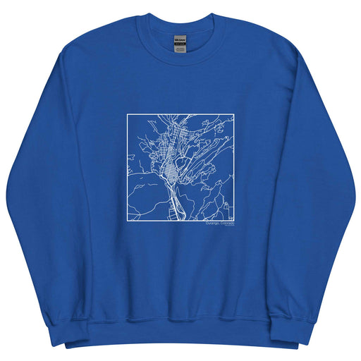 Durango Colorado  Map Unisex Crewneck Sweater with City inscription in Royal Blue