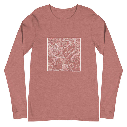Durango Colorado Topographic  Map Unisex Long-Sleeve T-shirt with City inscription in Heather Mauve