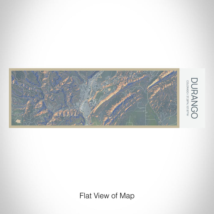 Rendered View of Durango Colorado Map on 10oz Stainless Steel Insulated Cup in Afternoon with Sliding Lid