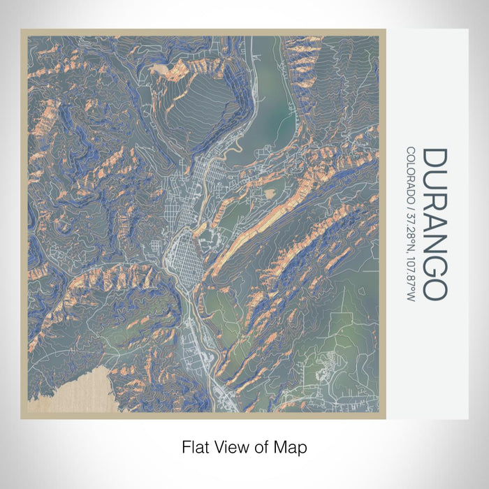 Rendered View of Durango Colorado Map on 17oz Stainless Steel Insulated Tumbler in Afternoon Map Style