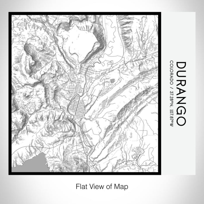 Rendered View of Durango Colorado Map on 17oz Stainless Steel Insulated Tumbler in Classic Map Style