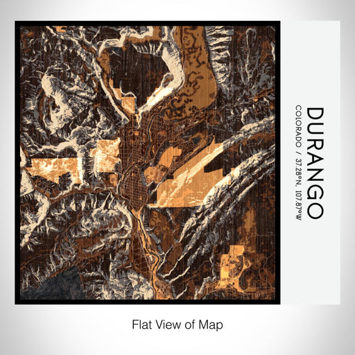 Rendered View of Durango Colorado Map on 17oz Stainless Steel Insulated Tumbler in Ember Map Style