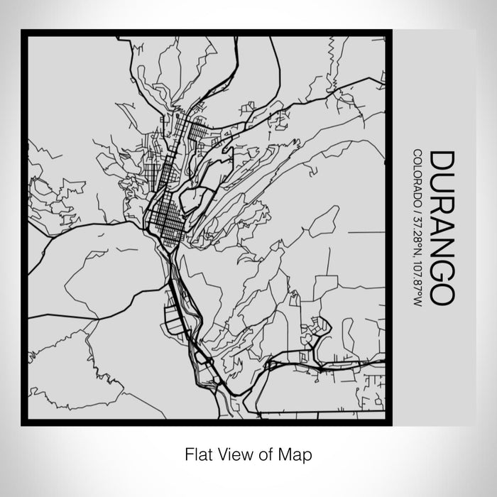 Rendered View of Durango Colorado Map on 17oz Stainless Steel Insulated Tumbler in Tactile Lines with Succulent in Background
