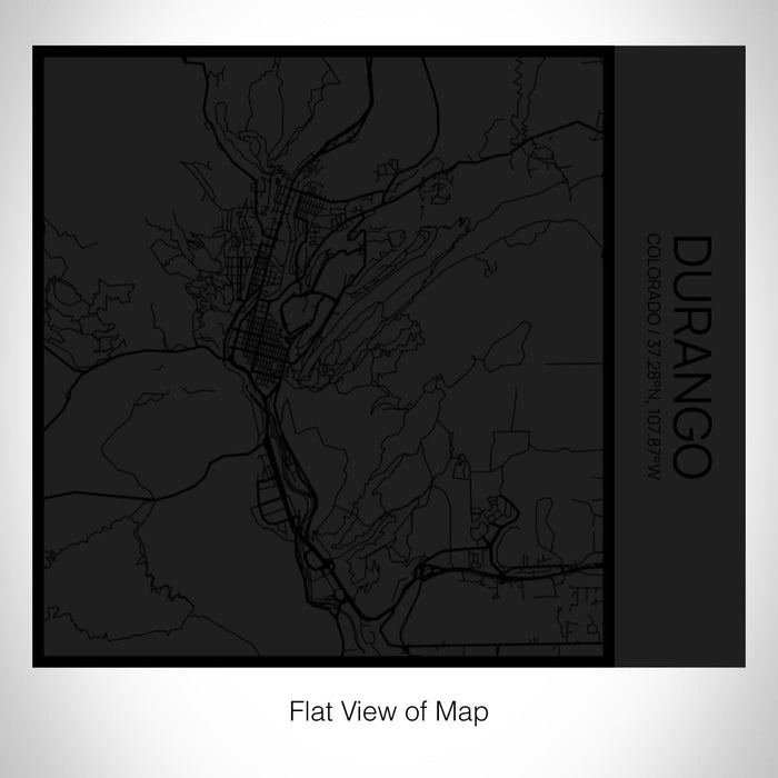 Rendered View of Durango Colorado Map on 17oz Stainless Steel Insulated Tumbler in Matte Black with Tactile Lines
