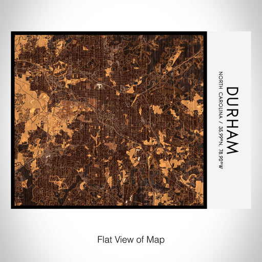 Rendered View of Durham North Carolina Map on 20oz Stainless Steel Insulated Bottle with Bamboo Top with printed ember style map