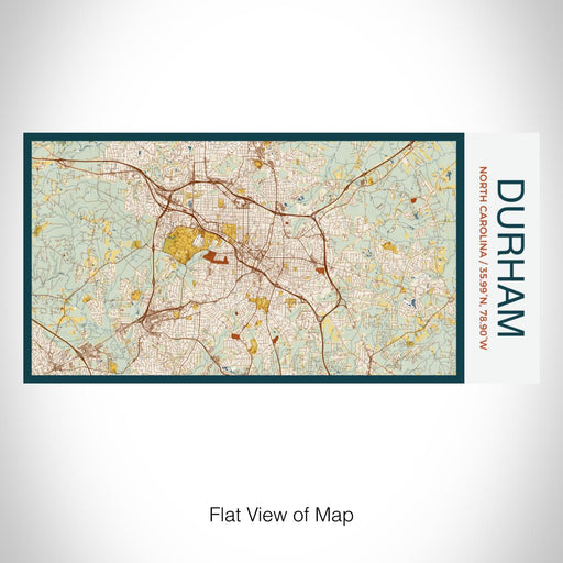 Rendered View of Durham North Carolina Map on 17oz Stainless Steel Insulated Bottle with printed woodblock style map
