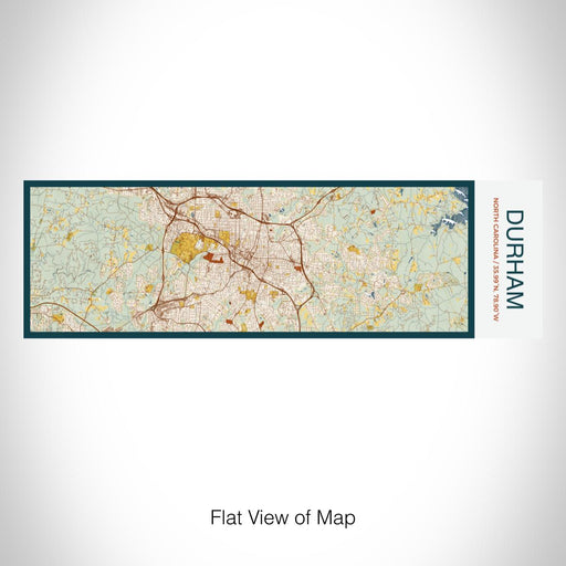 Rendered View of Durham North Carolina Map on 10oz Stainless Steel Insulated Cup in Woodblock with Sliding Lid