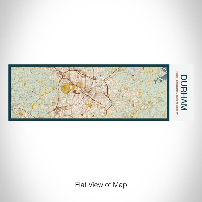 Rendered View of Durham North Carolina Map on 10oz Stainless Steel Insulated Cup in Woodblock with Sliding Lid