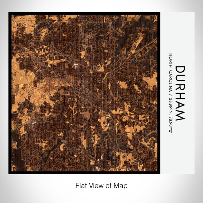 Rendered View of Durham North Carolina Map on 17oz Stainless Steel Insulated Tumbler in Ember Map Style