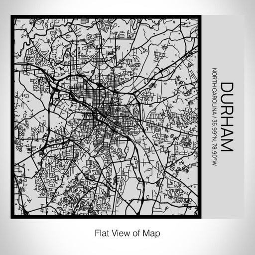 Rendered View of Durham North Carolina Map on 17oz Stainless Steel Insulated Tumbler in Tactile Lines with Succulent in Background