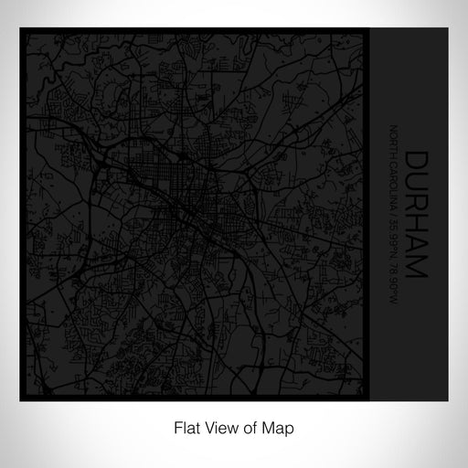 Rendered View of Durham North Carolina Map on 17oz Stainless Steel Insulated Tumbler in Matte Black with Tactile Lines