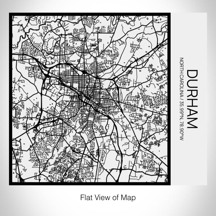 Rendered View of Durham North Carolina Map on 17oz Stainless Steel Insulated Tumbler in Matte White with Tactile Lines