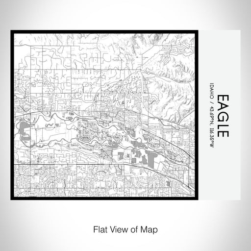 Rendered View of Eagle Idaho Map on 20oz Stainless Steel Insulated Bottle with Bamboo Top with printed classic style map