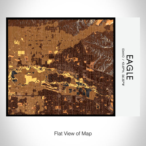 Rendered View of Eagle Idaho Map on 20oz Stainless Steel Insulated Bottle with Bamboo Top with printed ember style map