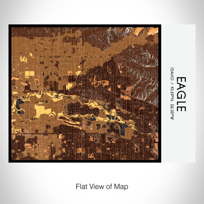 Rendered View of Eagle Idaho Map on 20oz Stainless Steel Insulated Bottle with Bamboo Top with printed ember style map
