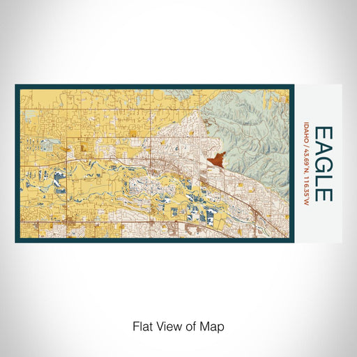 Rendered View of Eagle Idaho Map on 17oz Stainless Steel Insulated Bottle with printed woodblock style map