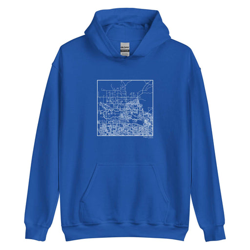 Eagle Idaho  Map Unisex Hoodie Sweater with City inscription in Royal Blue