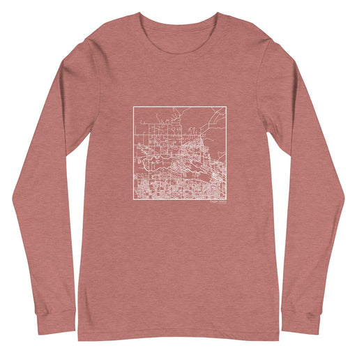 Eagle Idaho  Map Unisex Long-Sleeve T-shirt with City inscription in Heather Mauve