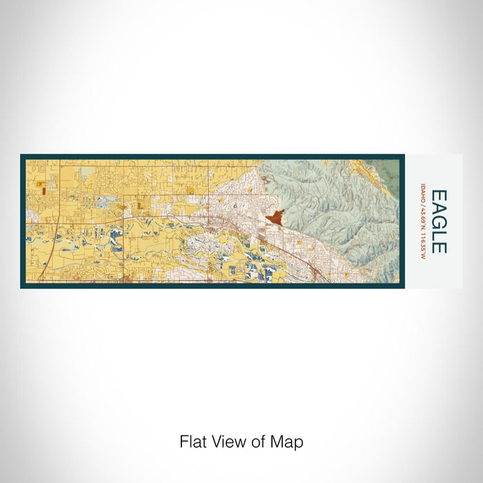 Rendered View of Eagle Idaho Map on 10oz Stainless Steel Insulated Cup in Woodblock with Sliding Lid