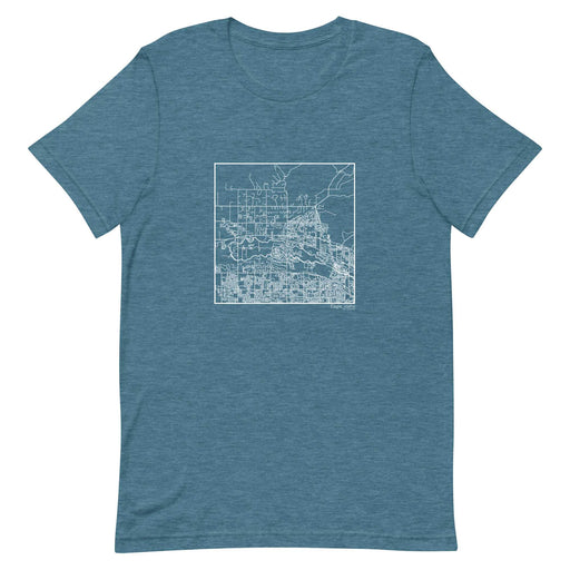 Eagle Idaho  Map Unisex T-Shirt with City inscription in Heather Teal