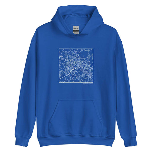 Easley South Carolina  Map Unisex Hoodie Sweater with City inscription in Royal Blue