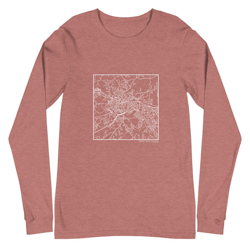 Easley South Carolina  Map Unisex Long-Sleeve T-shirt with City inscription in Heather Mauve