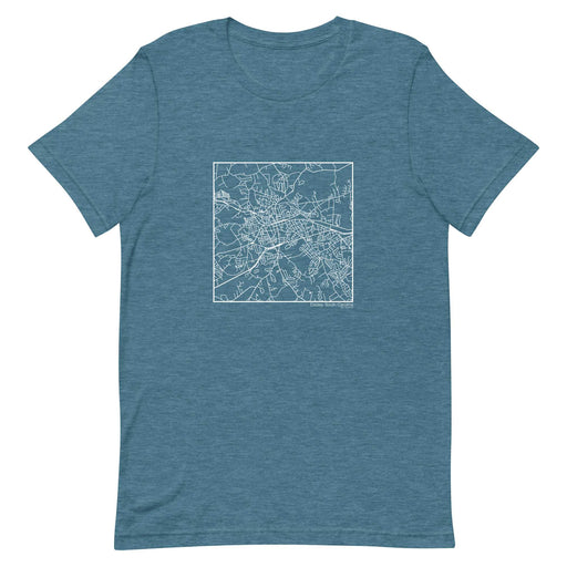 Easley South Carolina  Map Unisex T-Shirt with City inscription in Heather Teal