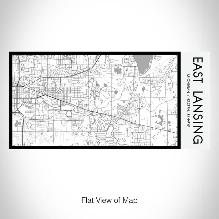 Rendered View of East Lansing Michigan Map on 17oz Stainless Steel Insulated Bottle with printed classic style map