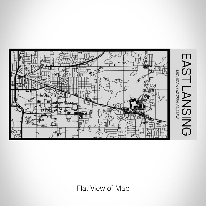 Rendered View of East Lansing Michigan Map on 17oz Stainless Steel Insulated Cola Bottle in Stainless