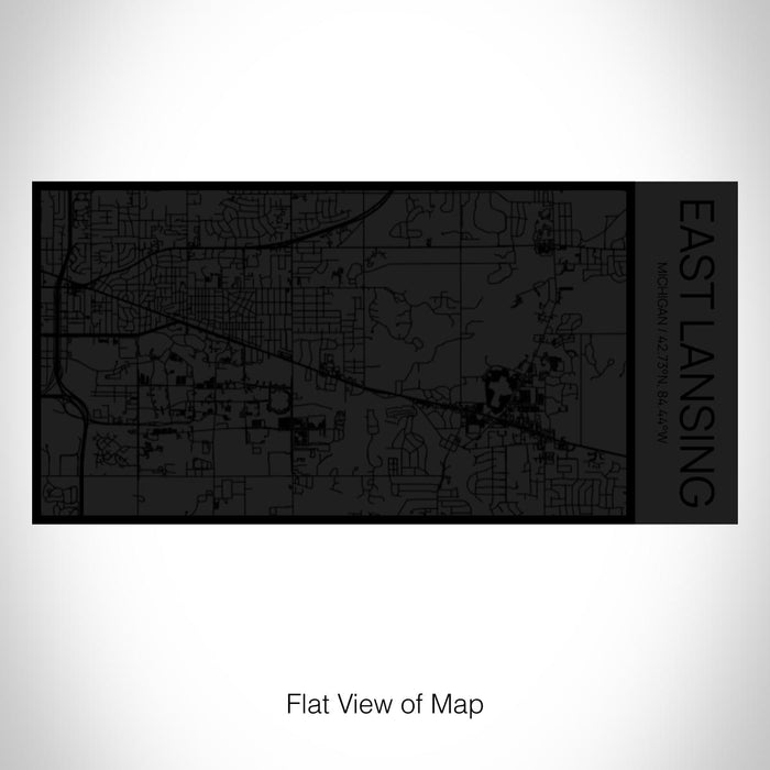 Rendered View of East Lansing Michigan Map on 17oz Stainless Steel Insulated Cola Bottle in Stainless in Matte Black