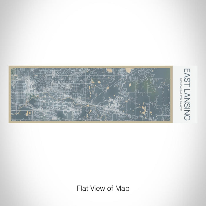 Rendered View of East Lansing Michigan Map on 10oz Stainless Steel Insulated Cup in Afternoon with Sliding Lid